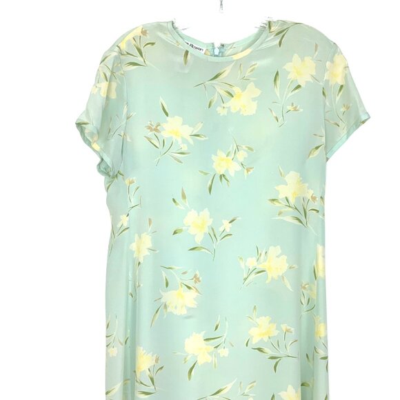 Vintage 100% Silk Maxi Floral Romantic Cottagecore Dress By Rena Rowan Sz 14P - Picture 9 of 16